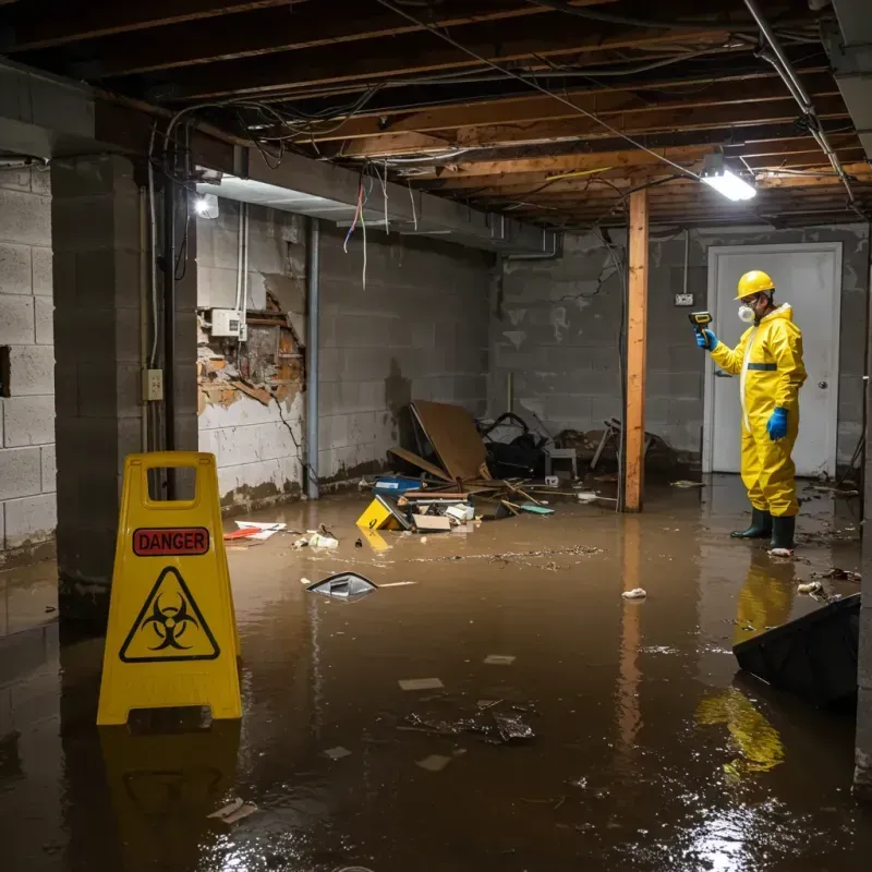 Flooded Basement Electrical Hazard in Indianola, WA Property